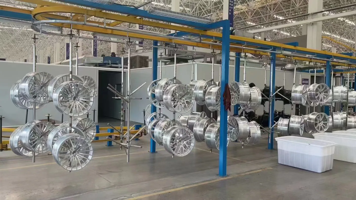 Forged wheels on a finishing line at a partner facility
